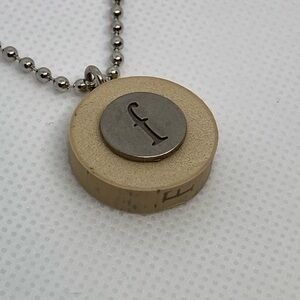 One of a kind initial f repurposed pendant